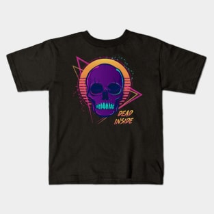 Dead Inside Skull Synthwave Kids T-Shirt